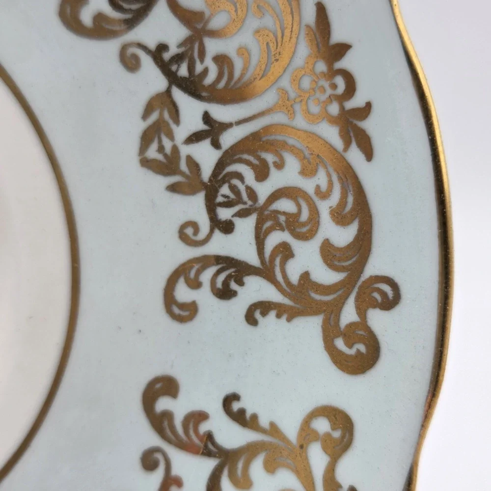 Paragon Pale Blue & Gold Gilt Dogwood 1958 Commemorative Teacup & Saucer